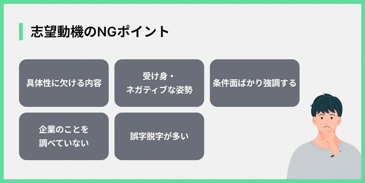 志望動機のNGポイント