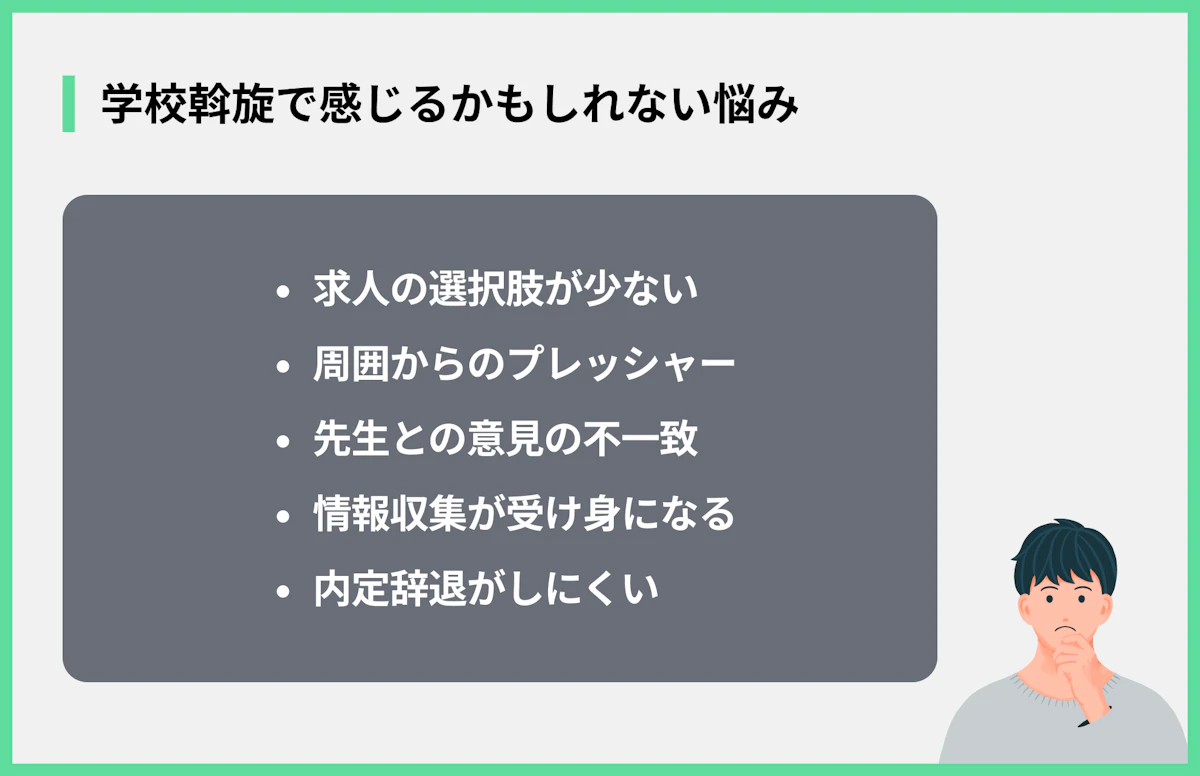 学校斡旋で感じるかもしれない悩み