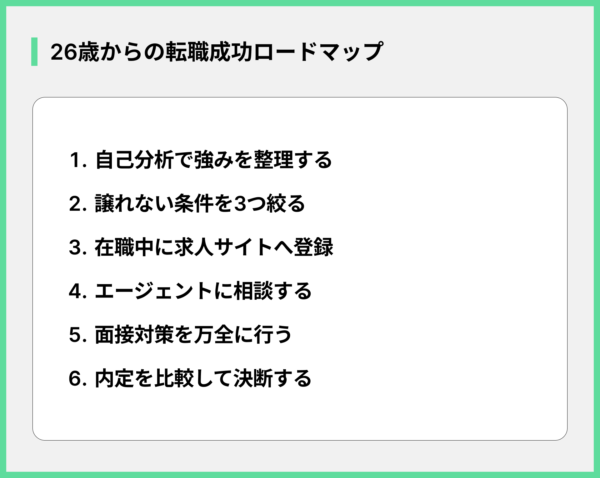 26歳からの転職成功ロードマップ