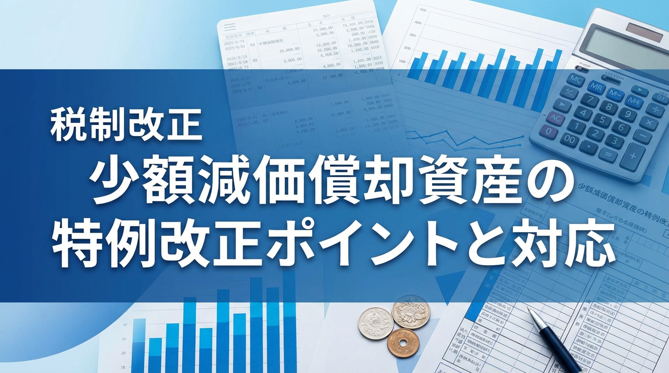 少額減価償却資産の特例の改正内容と経理部門の対応を解説