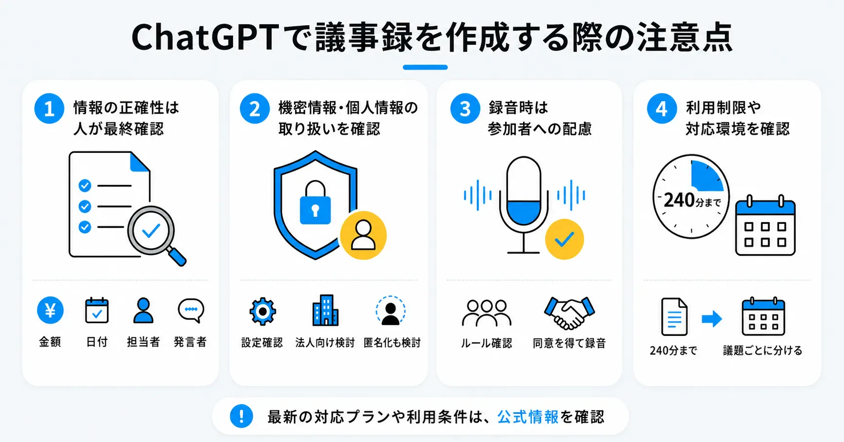 ChatGPT議事録作成の4つの注意点