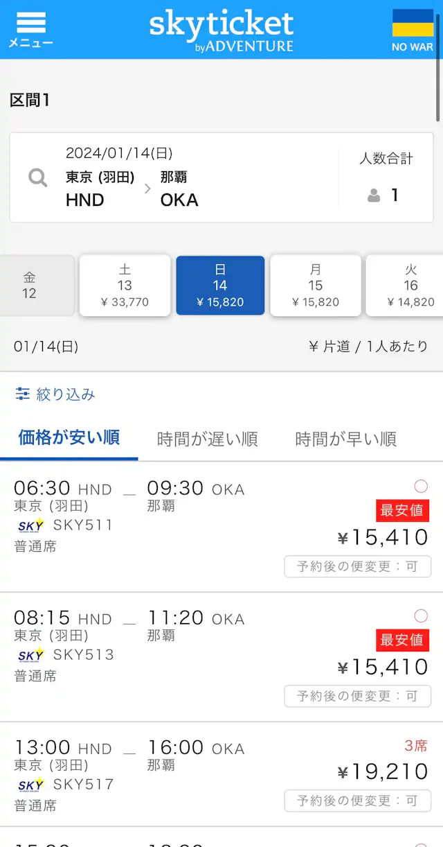 スカイチケット