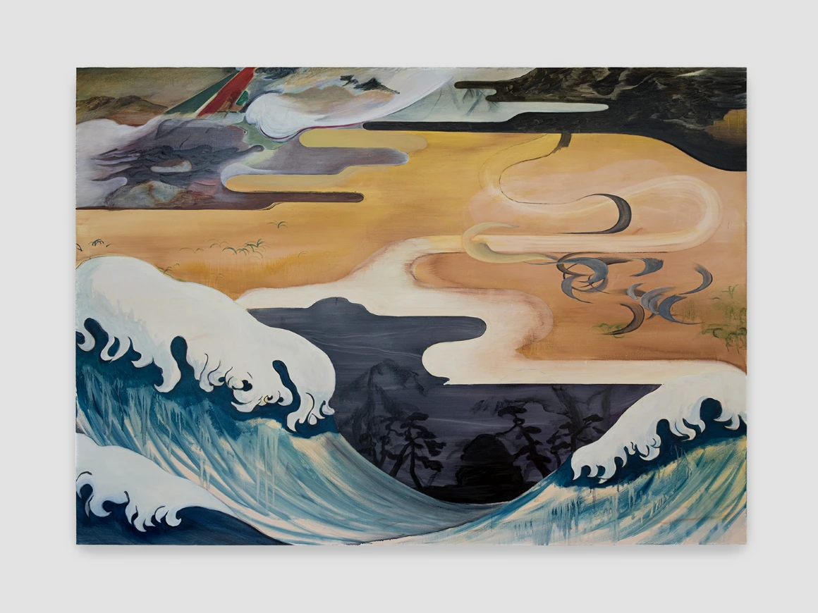 Hiroka Yamashita, “神迎え The Arrivals”, 2026, oil on linen, 162 x 227 cm © Hiroka Yamashita. Courtesy of Taka Ishii Gallery / Photo: Yuji Taneki