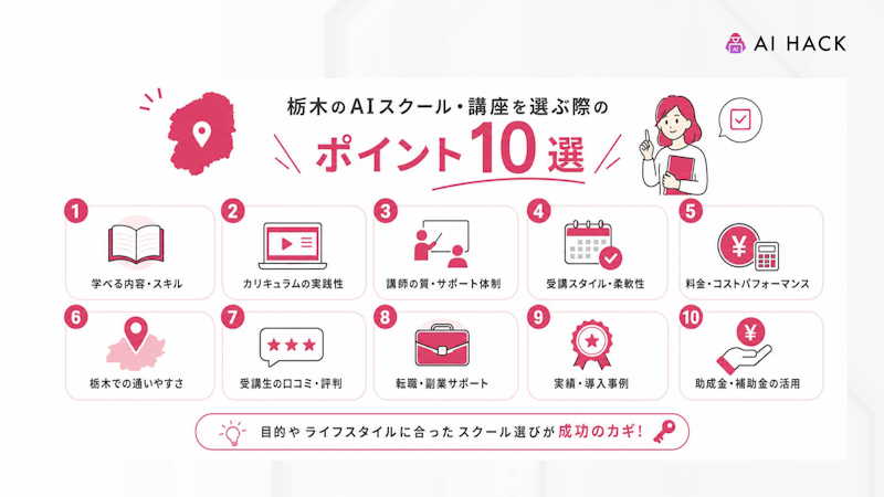 栃木のAIスクール・講座を選ぶ際のポイント10選