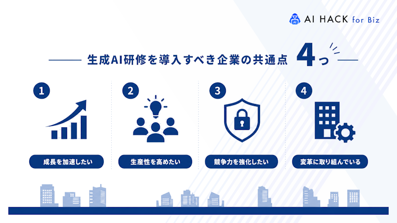 生成AI研修を導入すべき企業の共通点4つ