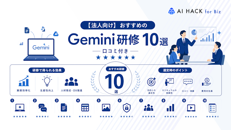 【口コミ付き】法人におすすめのGemini研修10選
