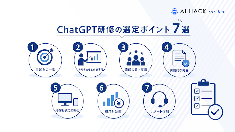ChatGPT研修の選定ポイント7選