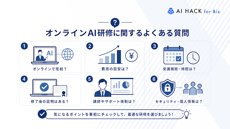 オンラインAI研修に関するよくある質問