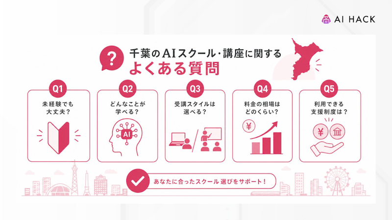 千葉のAIスクール・講座に関するよくある質問