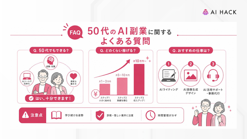 【FAQ】50代のAI副業に関するよくある質問