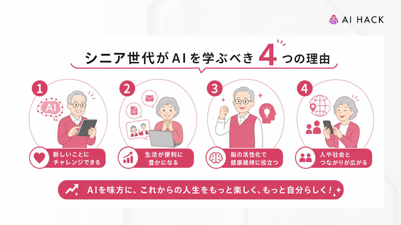 シニア世代がAIを学ぶべき4つの理由