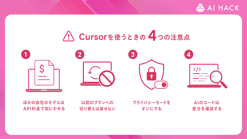Cursorを使うときの4つの注意点