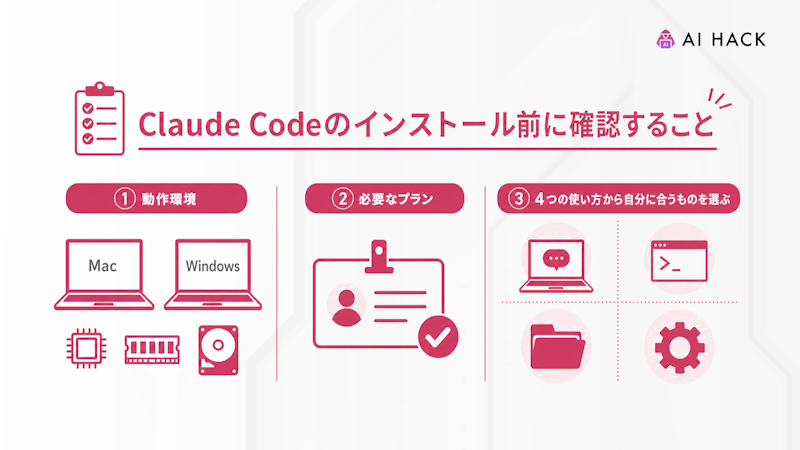 Claude Codeのインストール前に確認すること