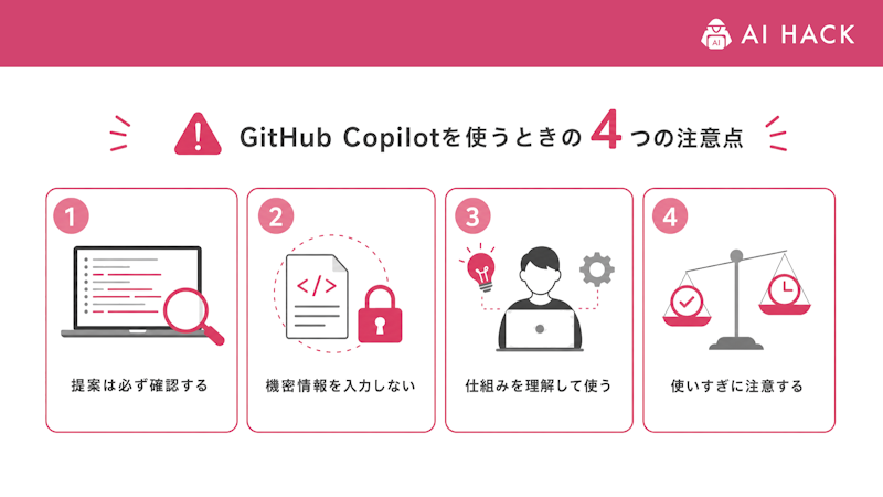 GitHub Copilotを使うときの4つの注意点