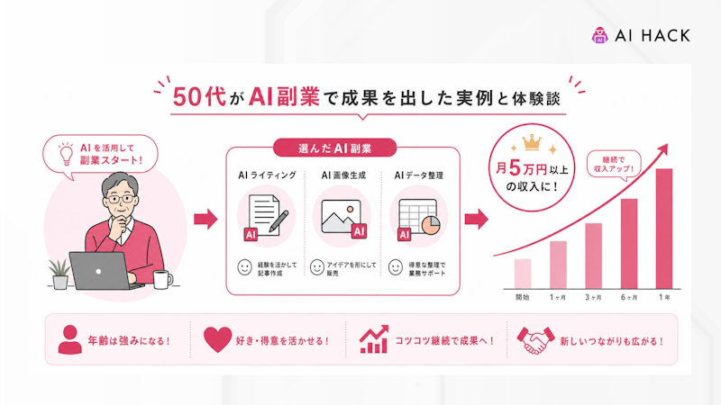 50代がAI副業で成果を出した実例と体験談