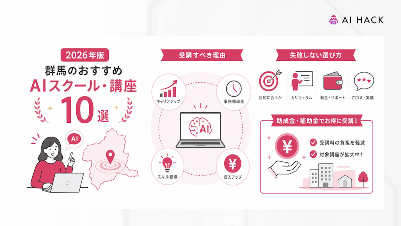 【個人向け】群馬のAIスクール・講座受講時に利用できる助成金・補助金