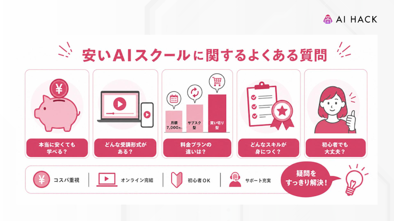 安いAIスクールに関するよくある質問