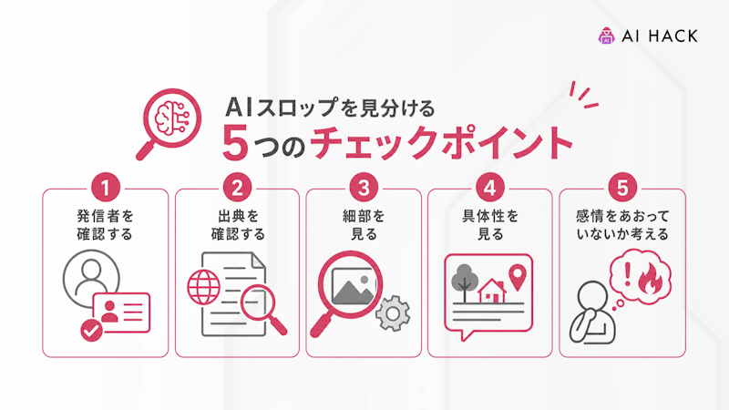 AIスロップを見分ける5つのチェックポイント