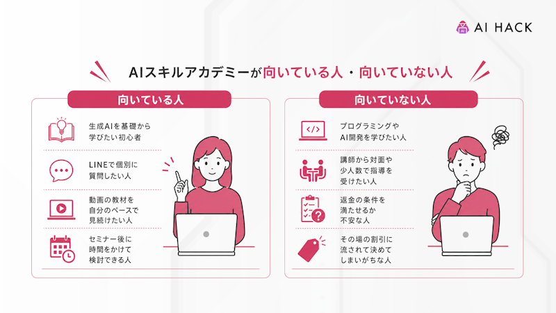 AIスキルアカデミーが向いている人・向いていない人