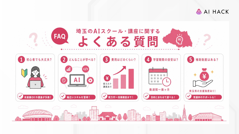 埼玉のAIスクール・講座に関するよくある質問
