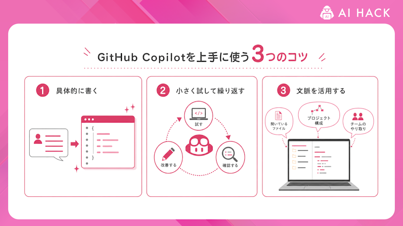 GitHub Copilotを上手に使う3つのコツ