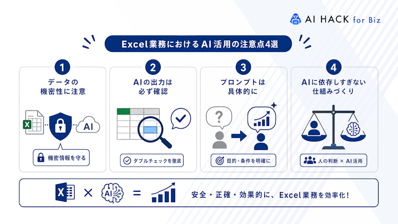 Excel業務におけるAI活用の注意点4選