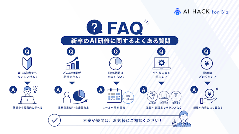 【FAQ】新卒のAI研修に関するよくある質問