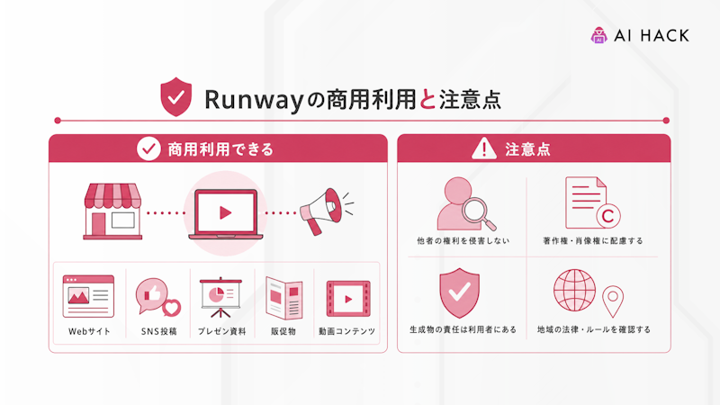 Runwayの商用利用と注意点