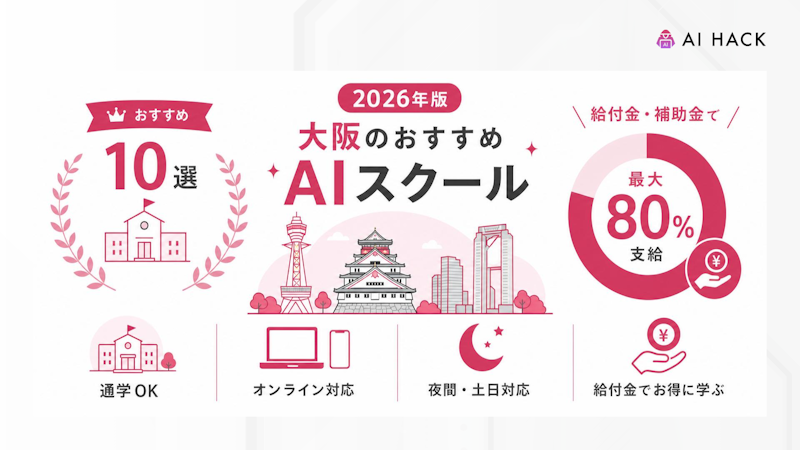 【個人向け】大阪のAIスクール・講座受講時に利用できる助成金・補助金