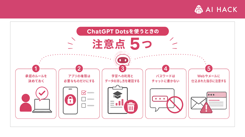 ChatGPT Dotsを使うときの注意点5つ