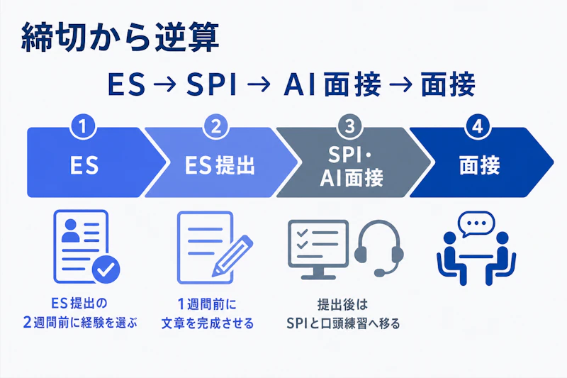 ES提出から面接までを逆算して準備するタイムライン