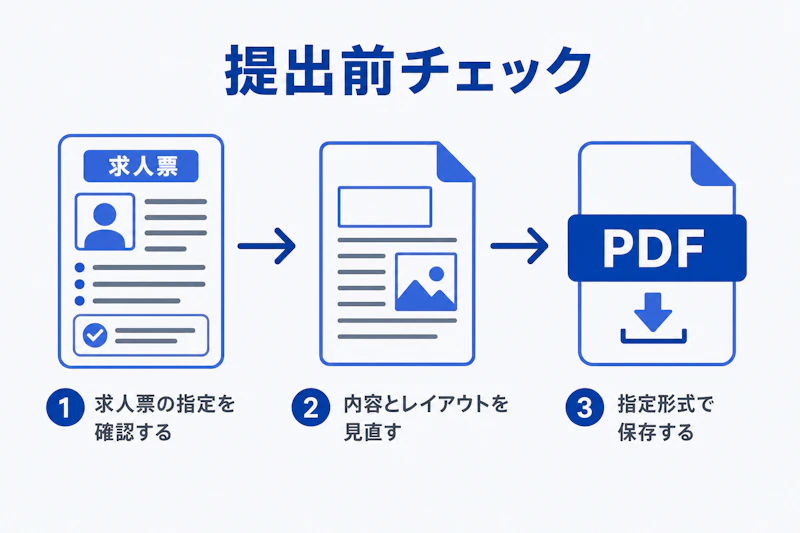 求人票確認からPDF保存までの職務経歴書提出前チェック