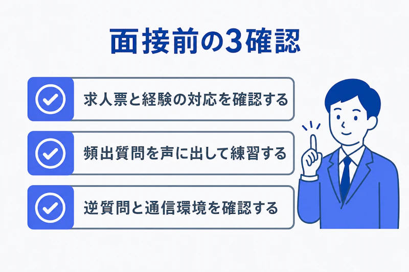 一次面接前に確認する三つの準備項目