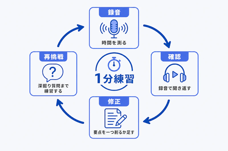 録音と振り返りで行う自己紹介の練習サイクル