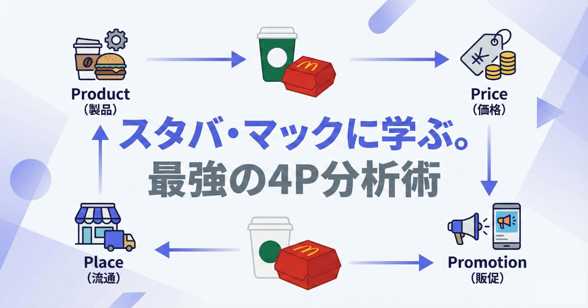 4P分析を徹底解説|スタバ・マクドナルドの実践事例と分析テンプレート