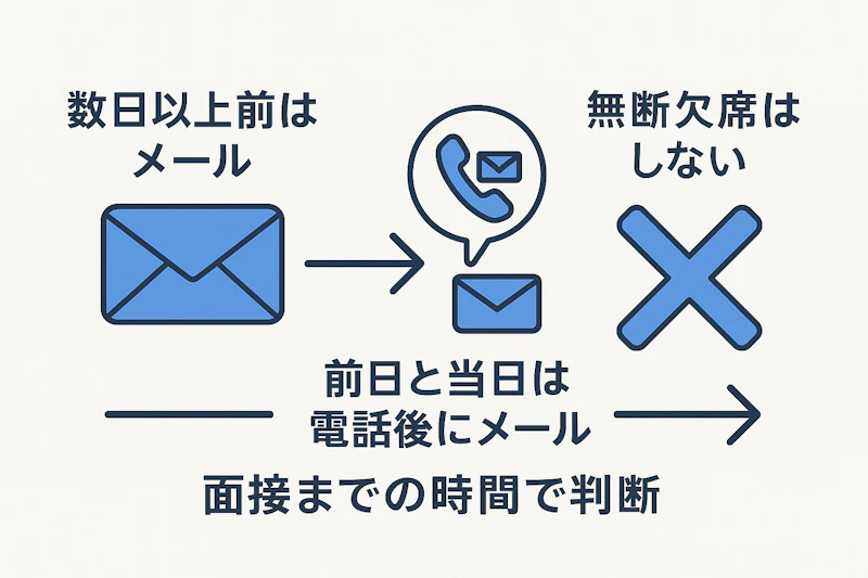 面接辞退でメールと電話を使い分ける基準