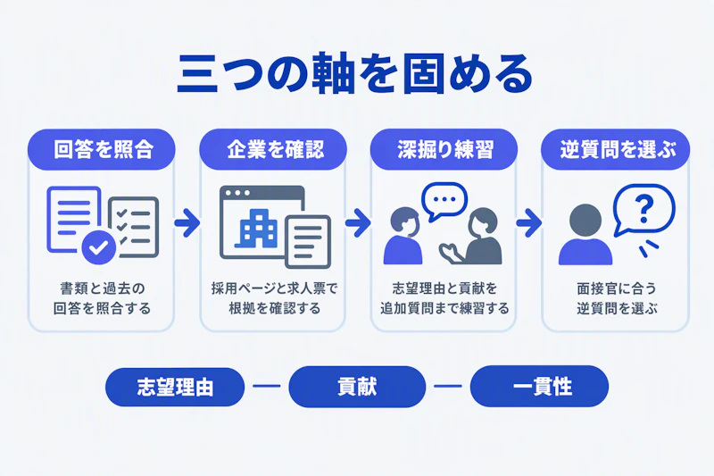 書類の照合から逆質問の選定まで進める最終面接の準備手順