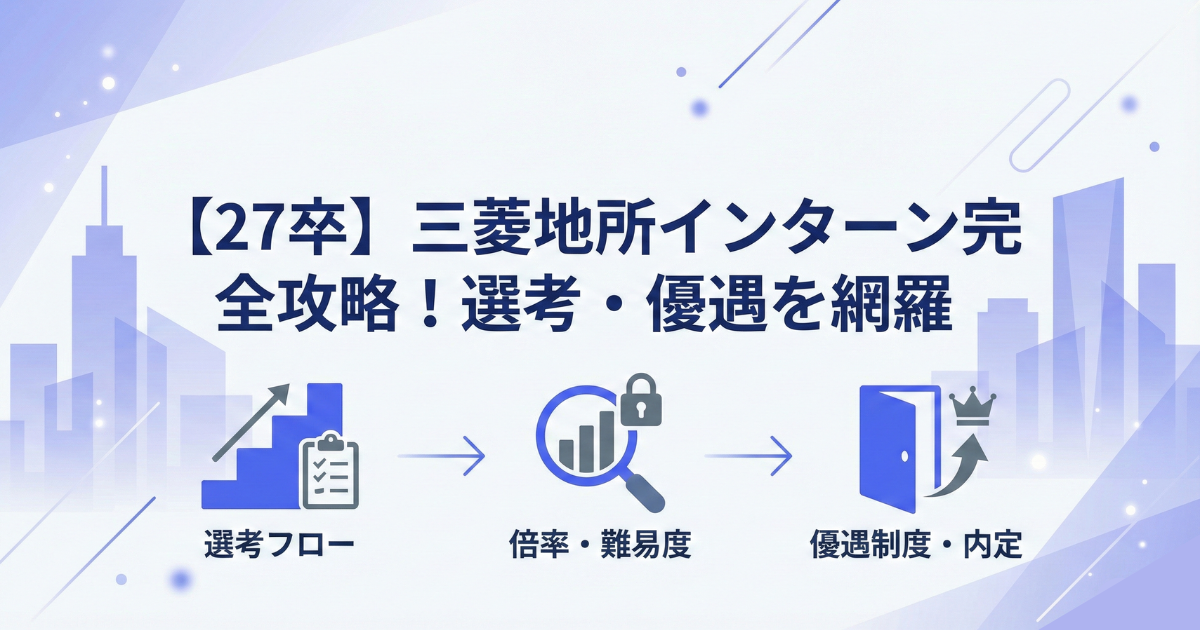 【27卒向け】三菱地所インターン徹底解説｜選考フロー・倍率・優遇制度まで完全攻略