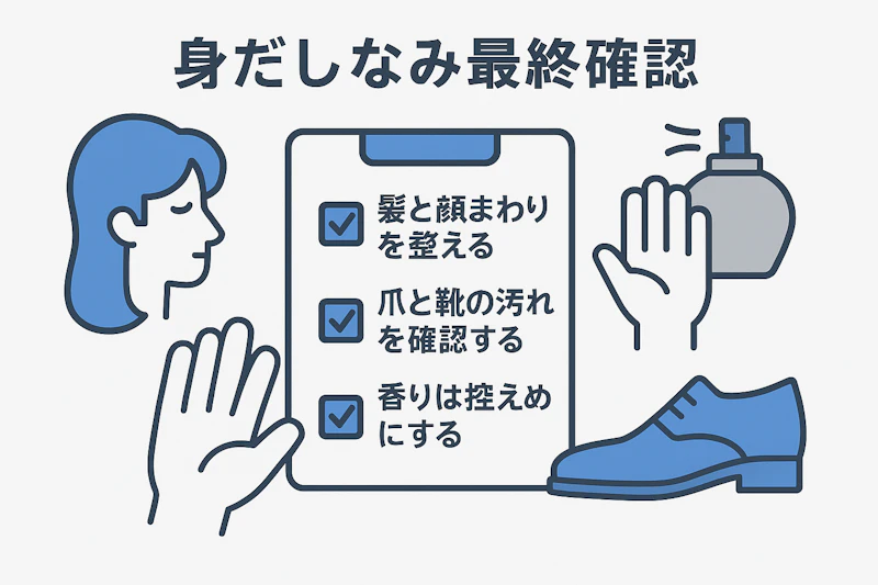 転職面接前に髪、手元、靴を確認するチェックリスト