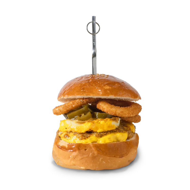 フライドオニオン ハラペーニョチーズバーガー