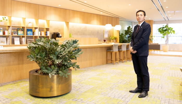 梅田スカイビル内のオフィス。社会課題の解決に向けた技術開発が続く