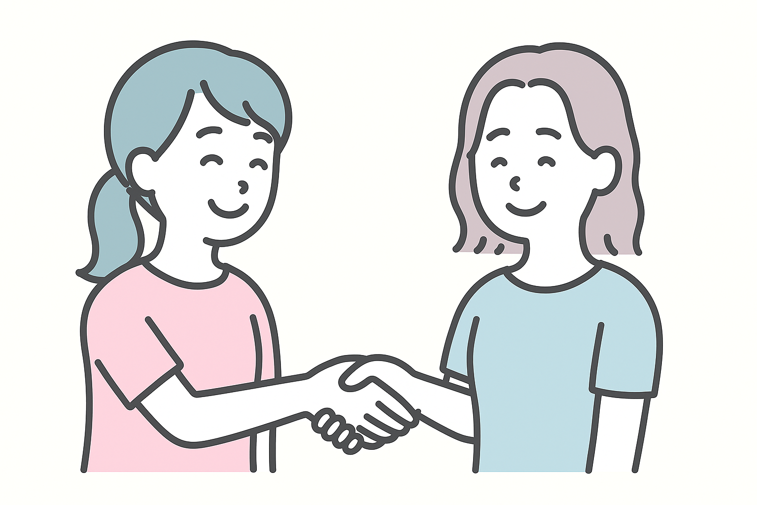 握手をする二人の女性