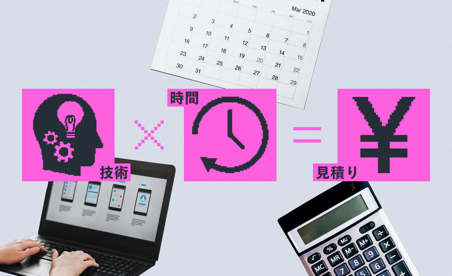 お見積り金額の根拠は技術力(時間単価)×作業工数(時間)