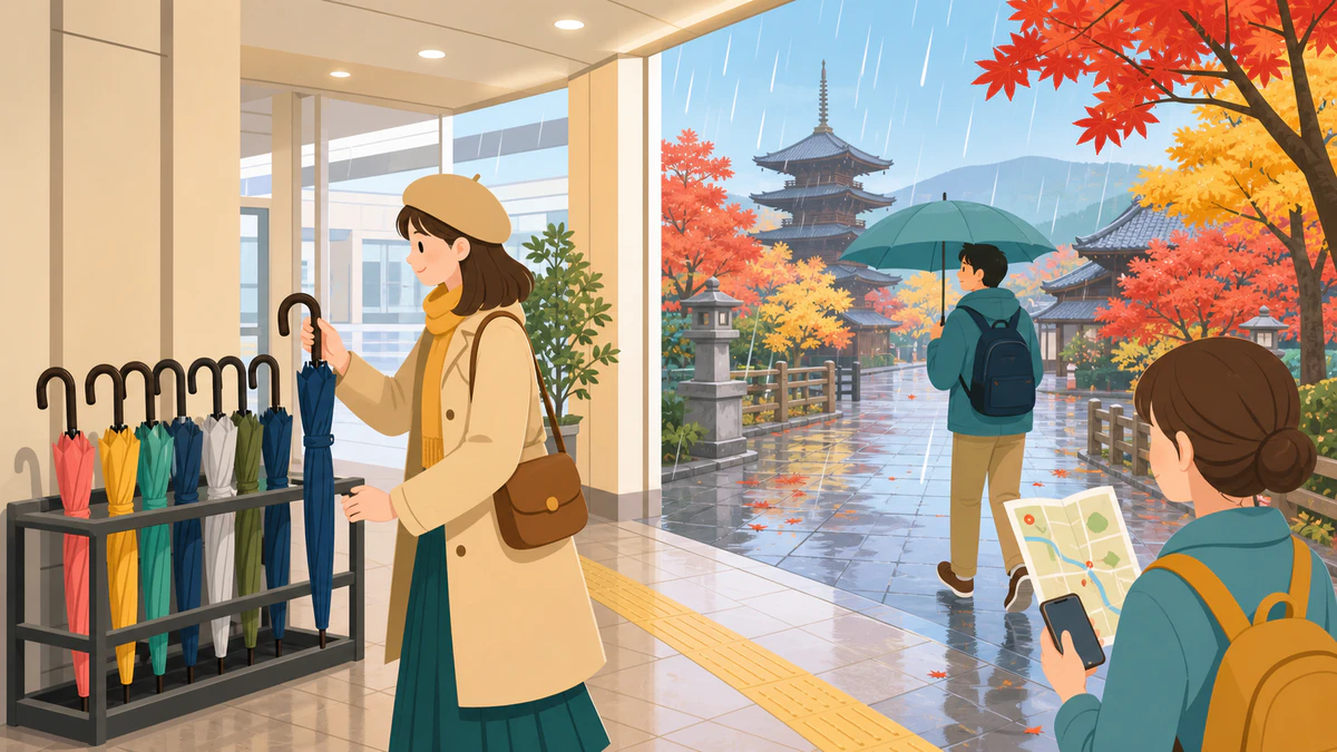 雨の日の京都観光を快適にする「アイカサ」の活用術