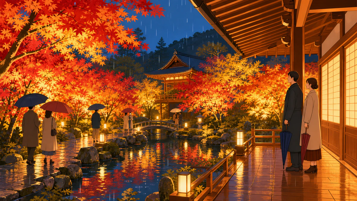 2026年、京都の紅葉ライトアップは雨天時も必見