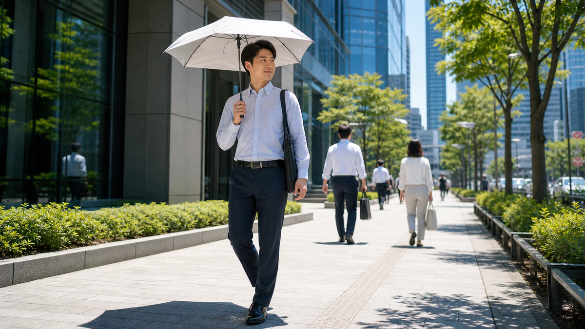 男性ほど、日傘の効果が要る場面がある