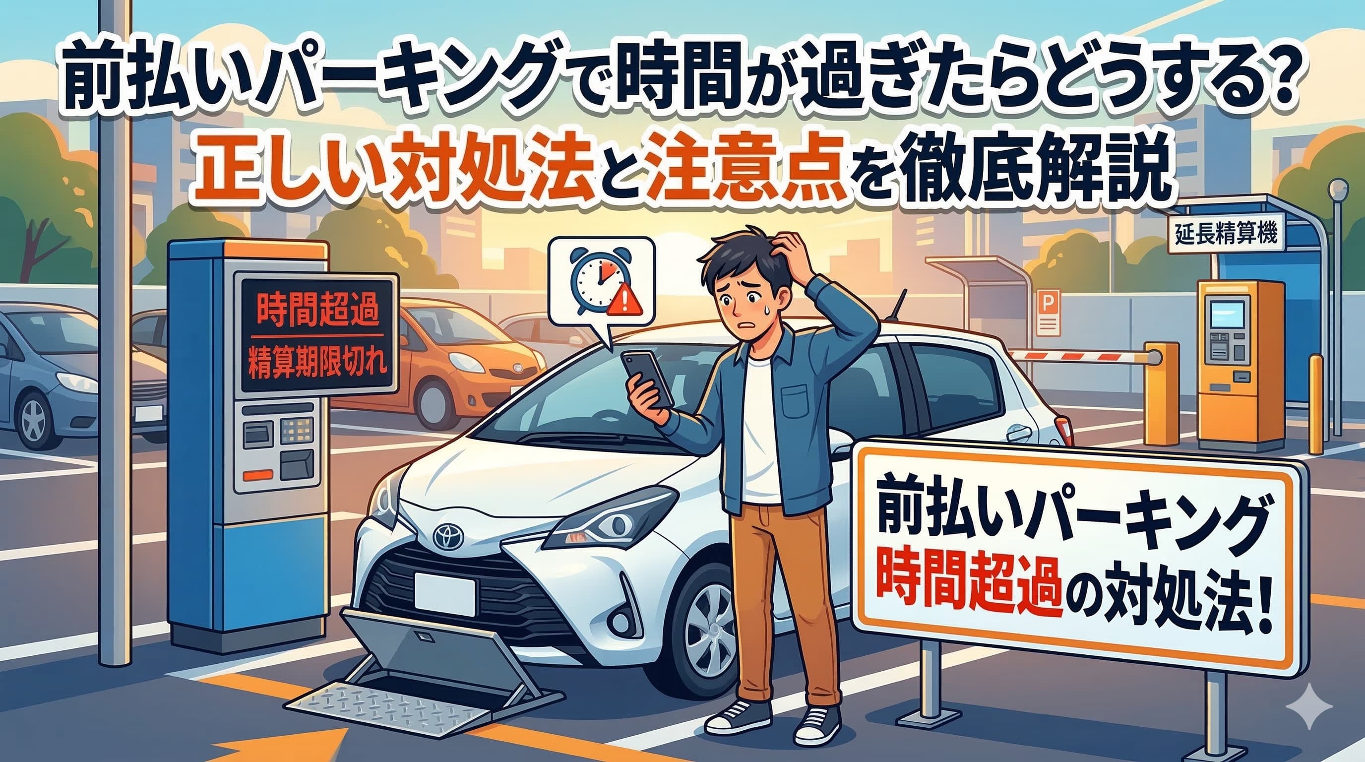 前払いパーキングに関して徹底解説！使い方や延長方法、時間が過ぎた場合の対処法、払い忘れについて解説！