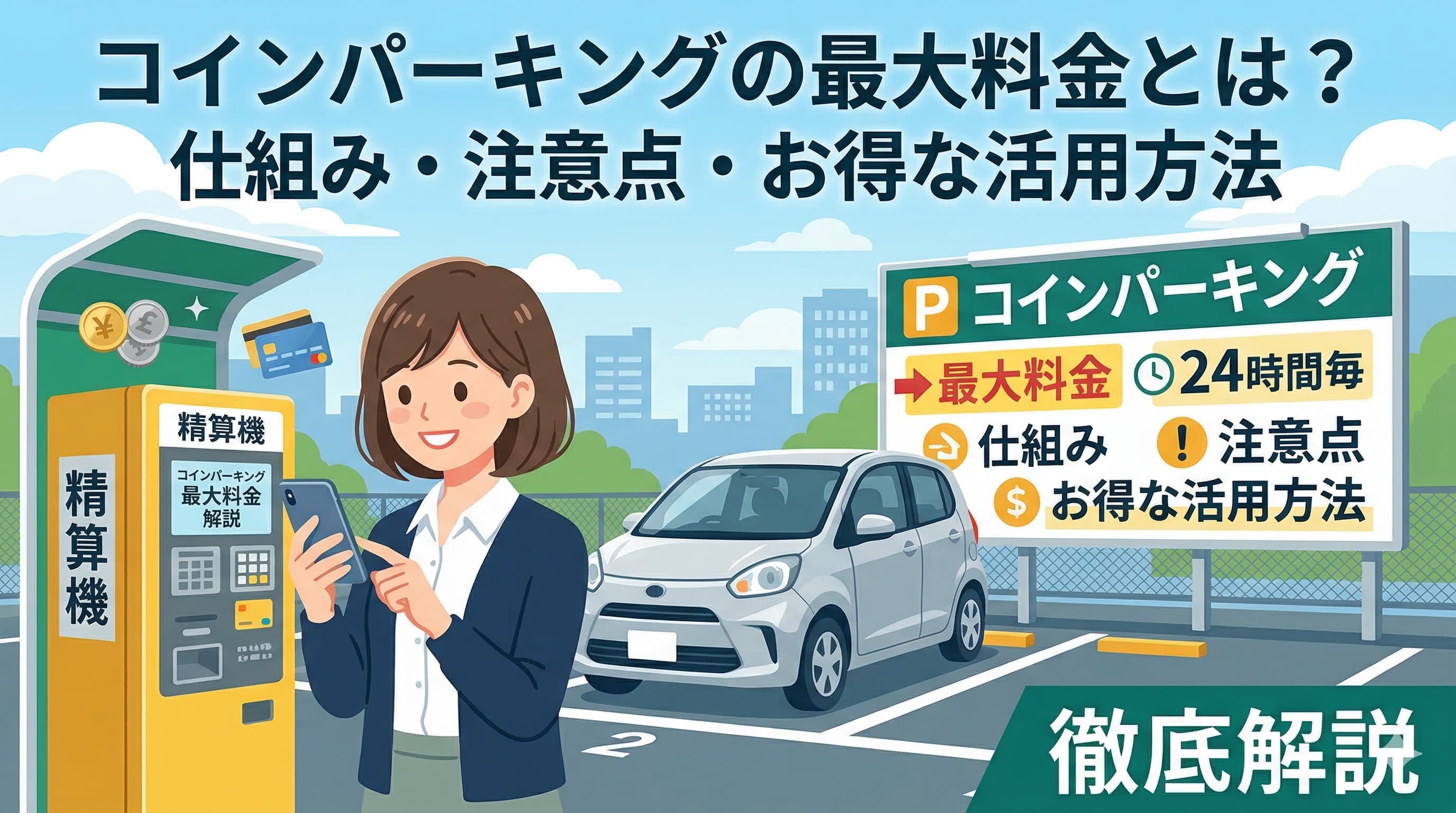 コインパーキング最大料金を徹底解説！計算方法や損しないためのチェック項目を網羅