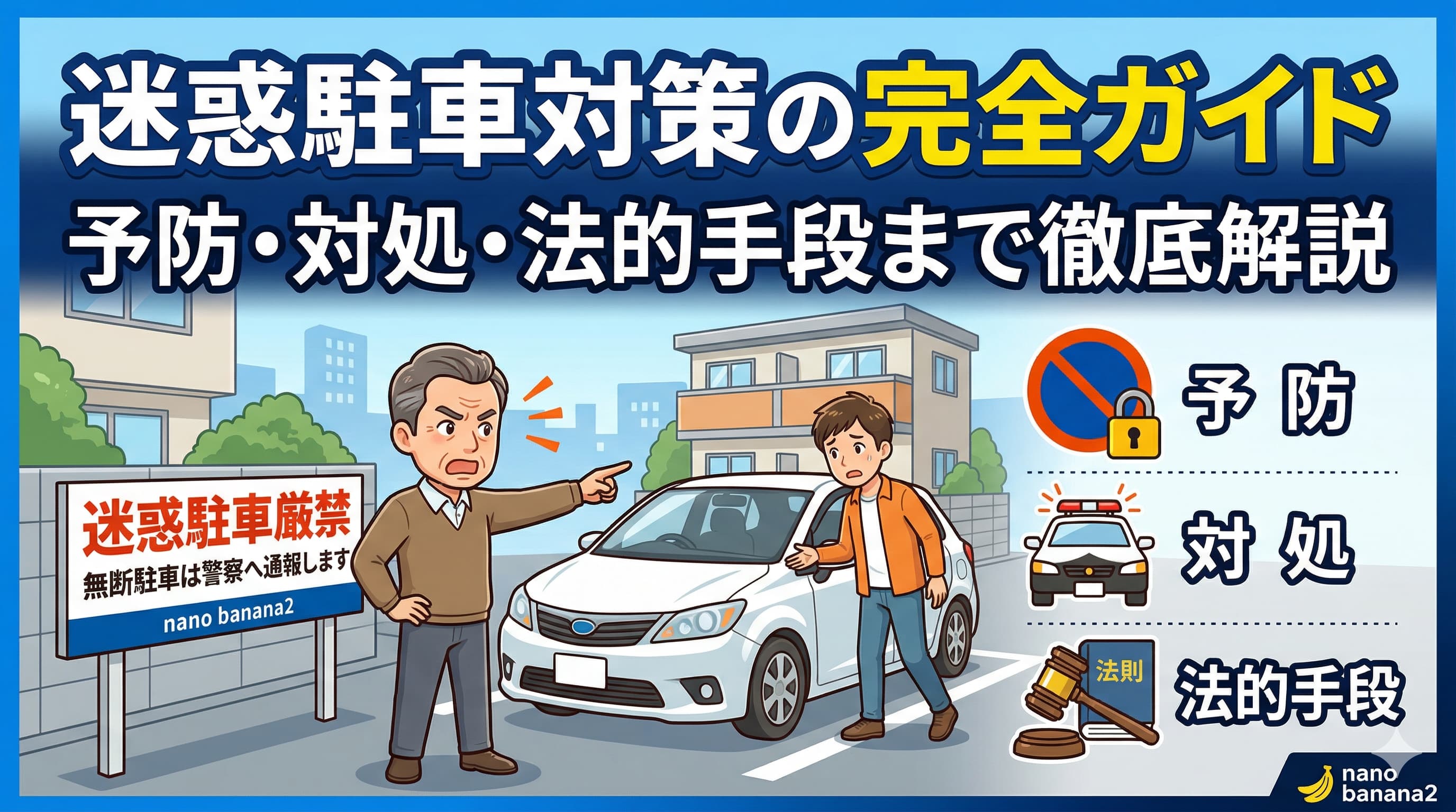 迷惑駐車対策の完全ガイド｜予防・対処・法的手段まで徹底解説