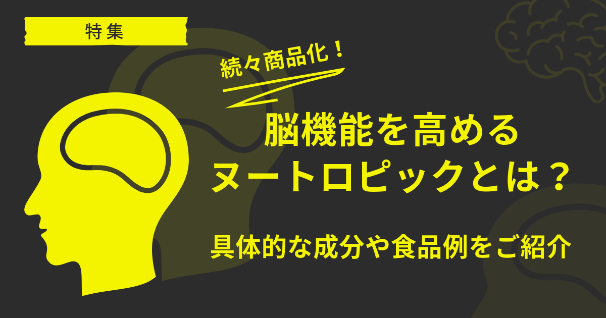 特集｜続々商品化！脳機能を高めるヌートロピックとは？具体的な成分や食品例をご紹介